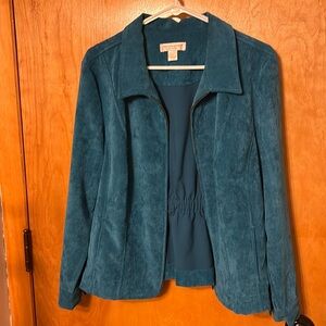 Blue, corduroy blazer. Christopher & Banks, size petite large